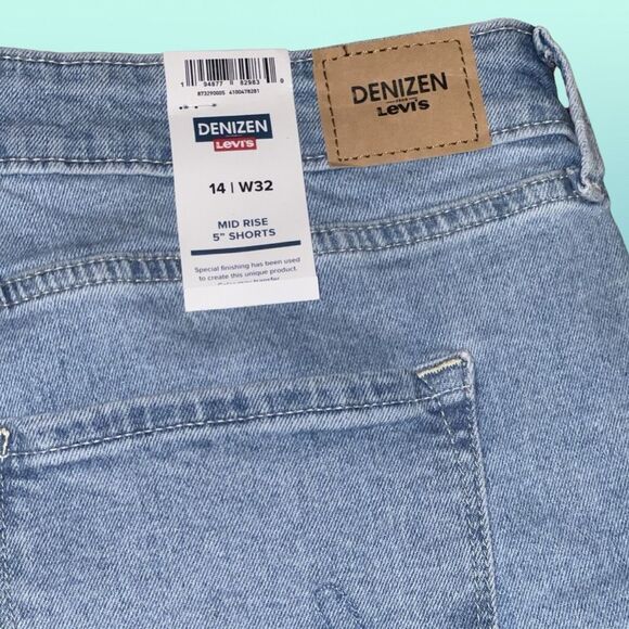 NWT Plus Size Denzin by Levi’s Mid Rise Cuffed Denim Shorts Size 14 Waist 32 #15 - Picture 4 of 4